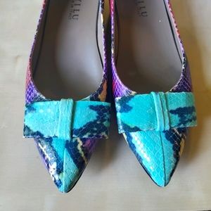 Anyi lu python leather shoes